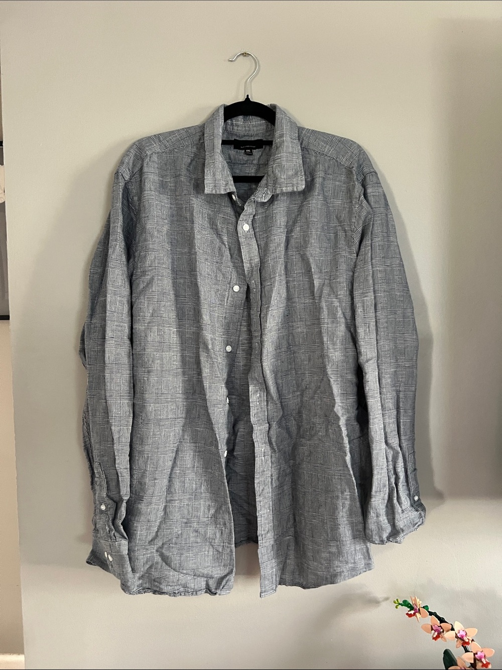 Banana Republic Factory Gray Textured Casual Button-Down‎ Shirt